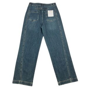 🆕 HABITUAL Jeans Straight Wide Leg High Rise Back Cinch Front Pocket Dark 4 27